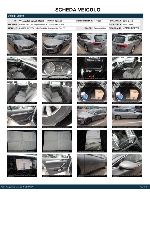passat SW  8 2019 1.6tdi business 120cv km147.000